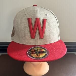 Washington Senators New Era 59Fifty Fitted Hat 7 1/2 Red & Gray
